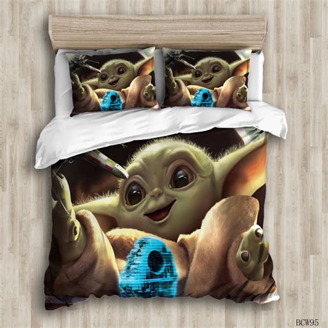 Lovely Baby Yoda Bedding Set Twin Size 2 Pieces 3d Star Wars Etsy