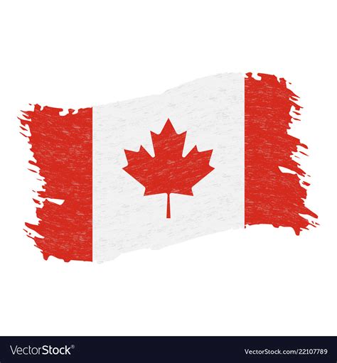 Flag Of Canada Grunge Abstract Brush Stroke Vector Image