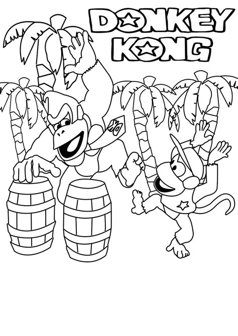 Here are some pages of kirby and his friends to help let your imagination go wild! Donkey Kong Coloring Page - Coloring Home