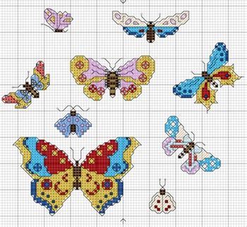 The butterfly cross stitch pictured here to the right is a free cross stitch pattern created using pc stitch on a. Light Effects Butterflies free cross stitch pattern ...