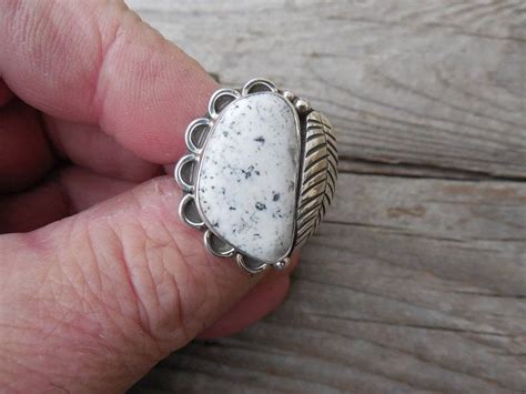 Beautiful White Buffalo Turquoise Ring Handmade In Sterling Etsy