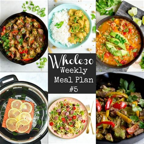 Whole30 Weekly Meal Plan 5 Grocery List Wholesomelicious