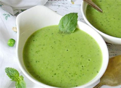 Creamy Green Pea And Potato Puree Soup With Basil