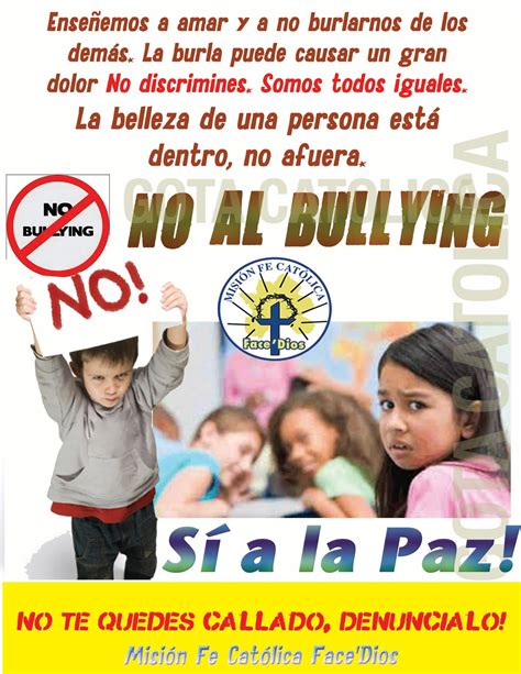 gota católica gotas de dios no al bullying acoso escolar no discrimines