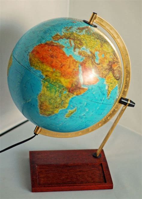 Reserved For Jen Vintage 1980s Aqua Blue World Globe Map Etsy