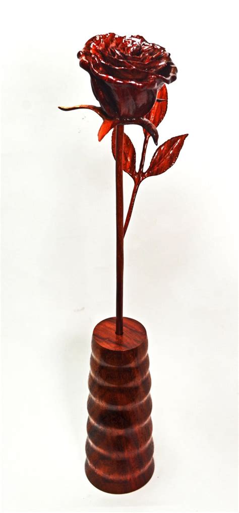 Rose Carved In Padauk Wood This Is A By Marieswoodcarvings