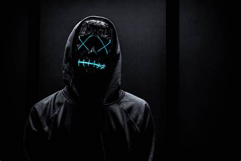 Neon Mask Wallpaper 4k Free