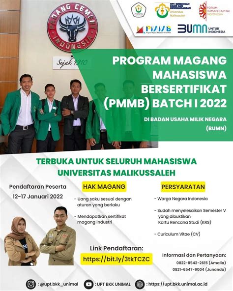 Pendaftaran Program Magang Mahasiswa Bersertifikat Pmmb Batch I 2022