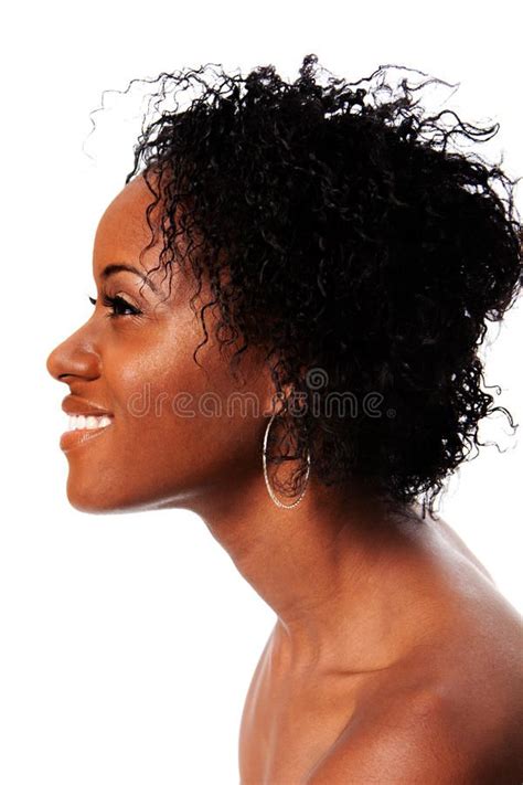 Happy Beauty Face From Side Side Profile Of A Beautiful African Woman