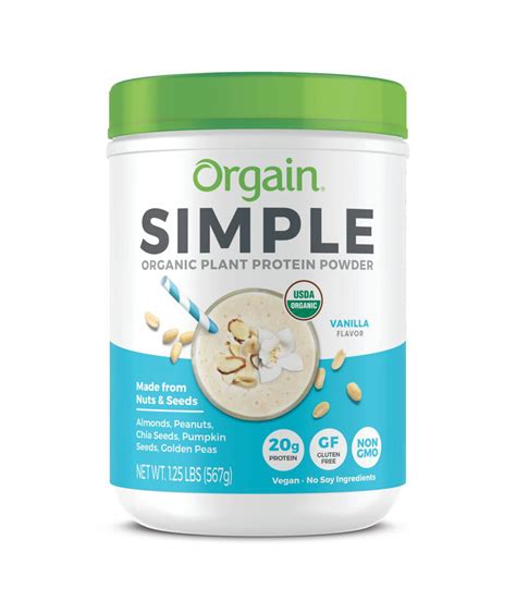 Orgain Simple Organic Plant Protein Powder Vanilla 20g Protein 125