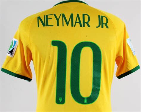 Neymar Game Worn Brazil Jersey 2014 World Cup Team Signed Coa Jsa