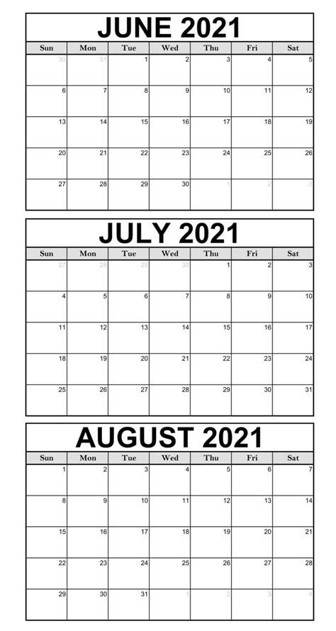 Small june 2021 calendar printable. June To August 2021 Calendar PDF Word Template - One Platform For Digital Solutions June To ...
