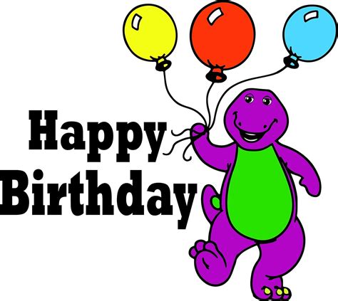 Printable Barney Happy Birthday