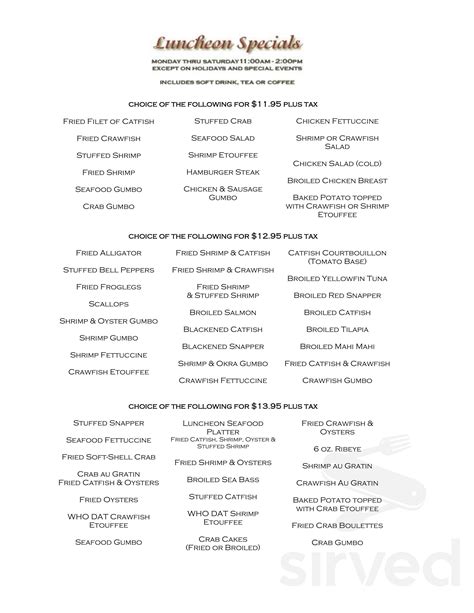Pat's of Henderson menus in Lake Charles, Louisiana, United States