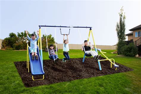 Sportspower Outdoor Super First Metal Swing Set With Trapeze Teeter