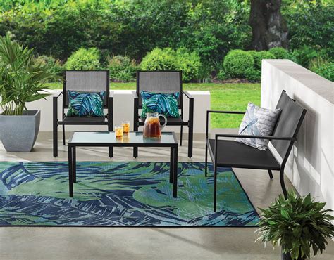 Mainstays Kingston Ridge 4 Piece Outdoor Patio Furniture With Grey