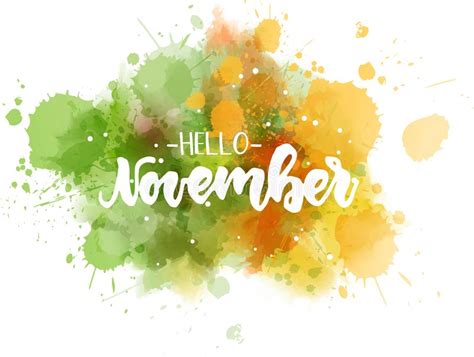 Hello November Typographic Design Stock Vector Illustration Of