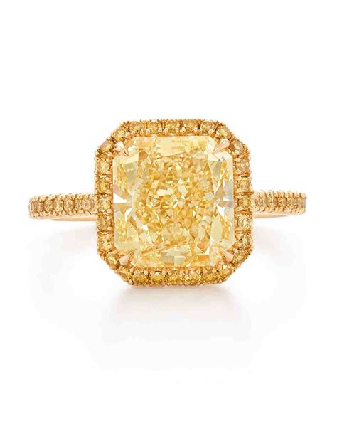 This handmade 14k yellow gold engagement ring is simple, durable and classic, an instant heirloom. Yellow Diamond Engagement Rings | Martha Stewart Weddings