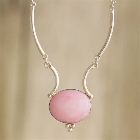Pink Opal And Sterling Silver Necklace Mystical Energy Novica
