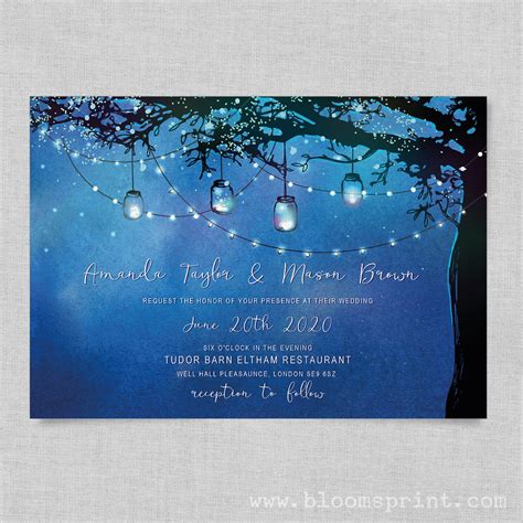 Fairy Lights Wedding Invite Template Fairytale Wedding