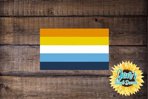 Aroace Pride Flag Decal Waterproof Orange Yellow White And Etsy