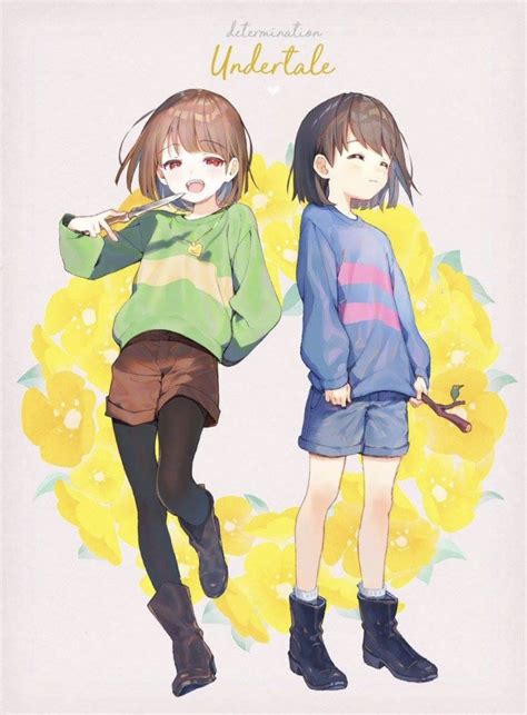 Undertale Frisk And Chara Chara And Frisk Undertale By Lilythefoxig