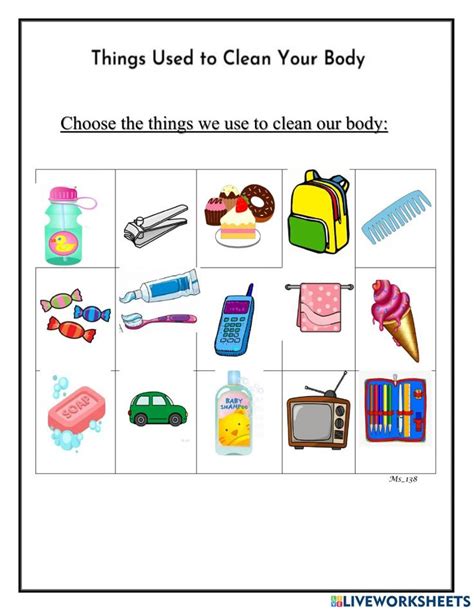 Keeping Clean Personal Hygiene Interactive Worksheet Kindergarten