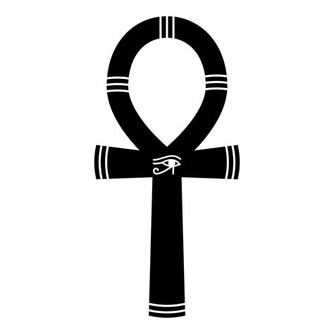 Egyptian Ankh Icon Black Occult Symbol Immortality With Eye Horus In