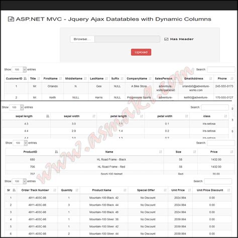 ASP NET MVC Jquery Ajax Datatables With Dynamic Columns Asma S Blog