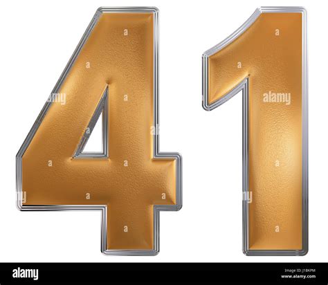 Numeral 41 Forty One Isolated On White Background 3d Render Stock