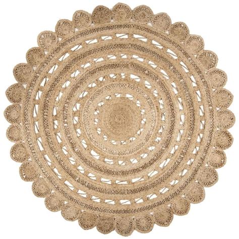 Safavieh Natural Fiber Jaione 10 X 10 Natural Round Abstract