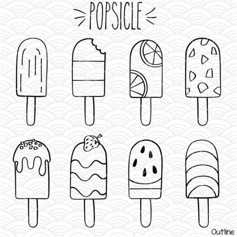 Los glaciares national park fitz roy el chaltén perito moreno glacier cordillera paine, extending. Popsicle Clip Art | Hand Drawn Frozen Treat Vector ...