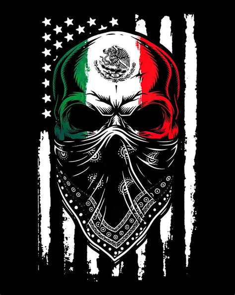 Mexican Skull 2021 American Mexican Flag 4 Th July Png Digital Art By
