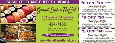 Grand Super Buffet Coupon Food Buffet Sushi