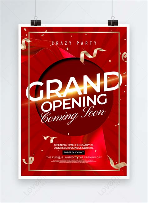 Red Creative Grand Opening Poster Template Imagepicture Free Download