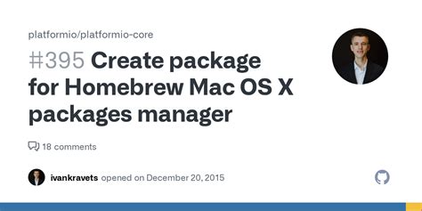 Create Package For Homebrew Mac Os X Packages Manager · Issue 395