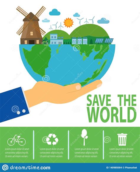 Save The World Infographic Save Planet Earth Dayrecycling Eco