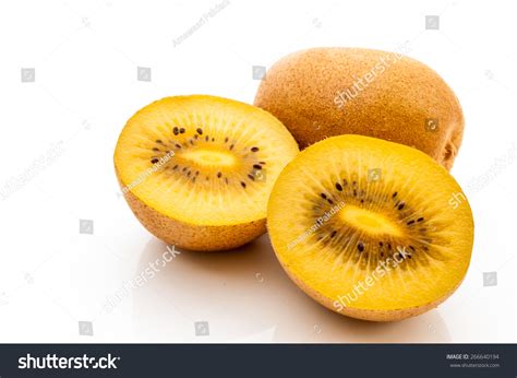 Yellow Kiwi Fruit On White Background Stock Photo 266640194 Shutterstock