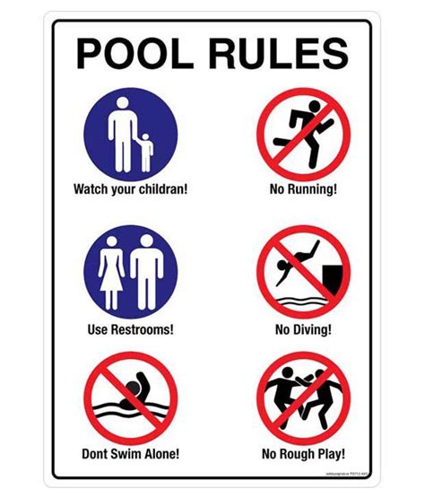 Safety Sign Store Pool Rules Property And Security Poly Emergency Sign