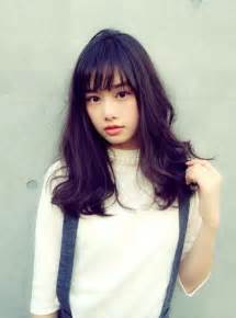 Group of female college girls. The Hairstyle to Try this Spring: Asian See Through Bangs ...