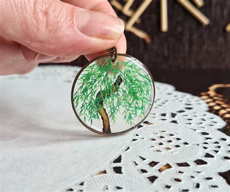Weeping Willow Pendantminiature Weeping Willow Tree Willow Etsy