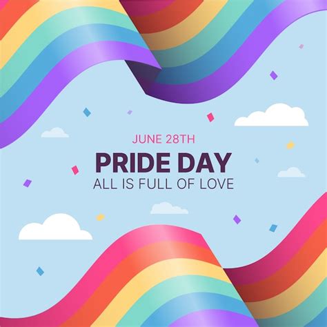 Free Vector Rainbow Flag For Pride Day Event Design