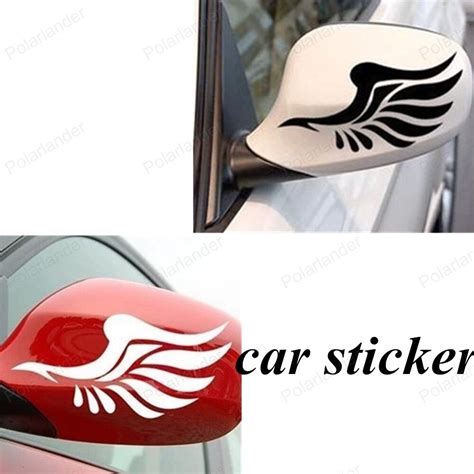 free shipping a pair of wings stickers car stickers reflective stickers fashion mirror car