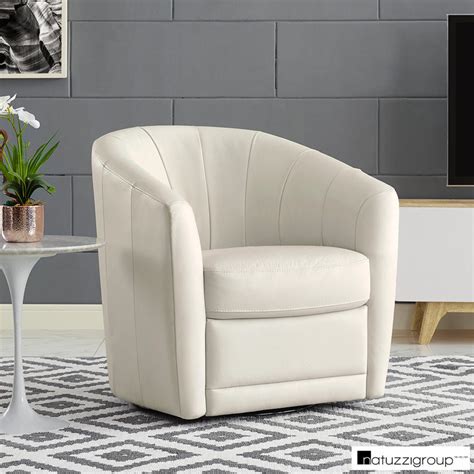 Shop for outdoor swivel chairs in outdoor lounge chairs. Natuzzi Cream Leather Swivel Accent Chair | Costco UK