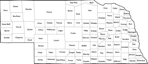 Nebraska County Map With Names Morrill Physical Map Colfax County