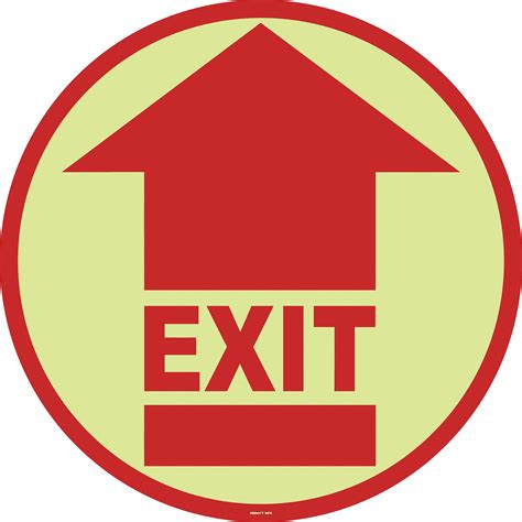 Stranco Inc Floor Sign Exit With Directional Arrow Sign Header No