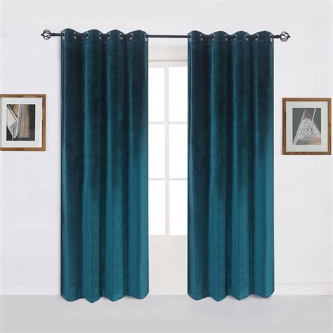 Teal Blue Velvet Curtains Curtains And Drapes