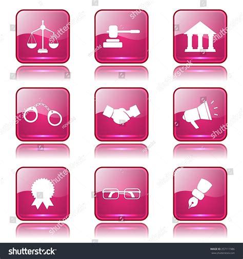 Law Sign Square Vector Pink Icon Stock Vector (Royalty Free) 257111986