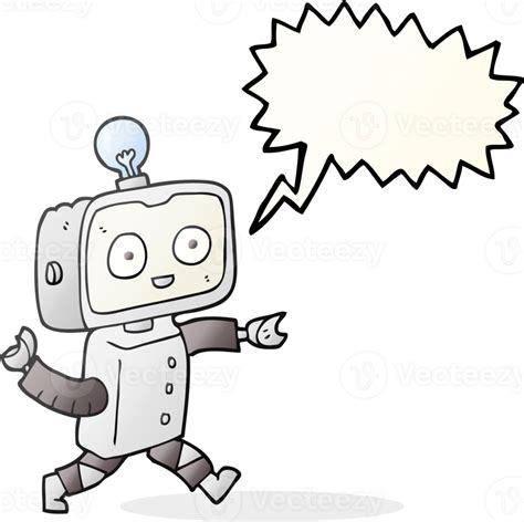 Speech Bubble Cartoon Robot 38342981 Png