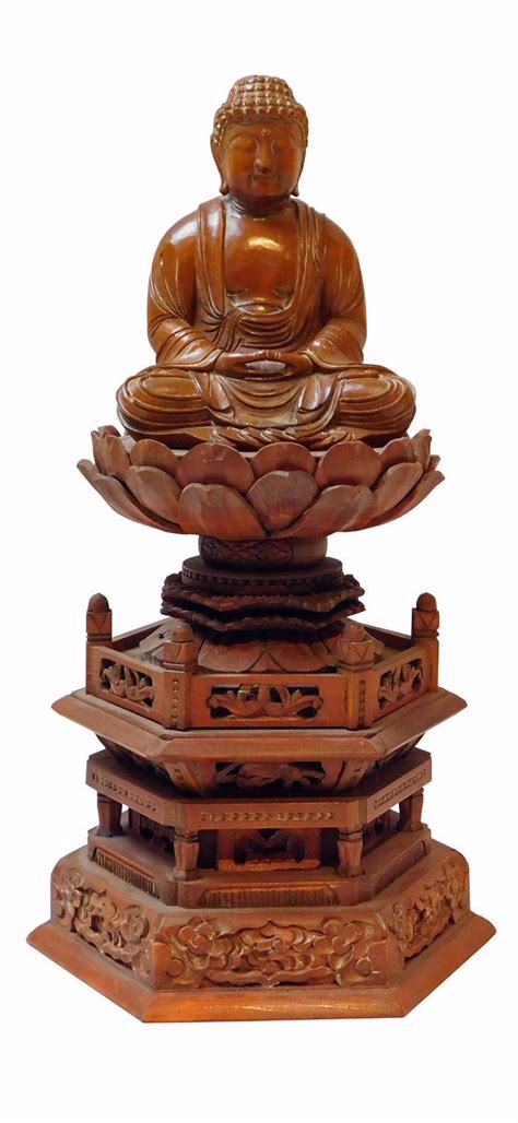 Boxwood Quality Crafted Meditate Buddha Statue On Tall Lotus Flower